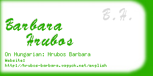 barbara hrubos business card